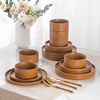LERATIO Ceramic Dinnerware Sets for 6, High Edge Stoneware Plates