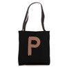 Creative Bold Leather Letter P - Design - Alphabet - Marker Tote Bag