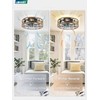 LEDIARY Caged Ceiling Fans with Lights, Farmhouse Flush Mount Ceiling