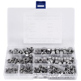 Wanjorlay Stainless Steel Nuts 2-56 to 3/8 16 UNC Hexagonal Nuts Assortment Kit for Screws Screws 280 Pieces
