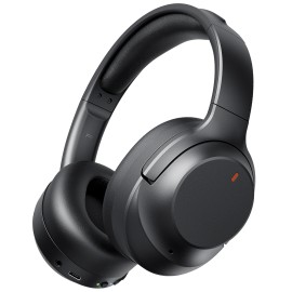 Wireless Noise Cancelling Over-Ear Bluetooth Headphones with HiFi Audio Deep Bass and Long Battery Life for Travelcolor: Black