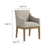 Modway Alton Upholstered Dining Chair with Arms in Linen Natural