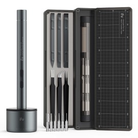 iFu Mini Electric Screwdriver, Precision Screwdriver Set, 42-in-1 Electric Screwdriver Cordless, Magnetic Storage, 5/32''Hex, Electric Screwdriver for Electronics Phone Camera Laptop Watch - Grey