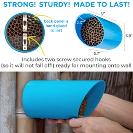 Rivajam Color Splash Mason Bee House - Vibrant & Strong Waterproof Bee Hotel & Insect Habitat - Mason Bee Tubes Filled Bee Houses for The Garden - Pollinator House Bug Hotel Gardening Gifts