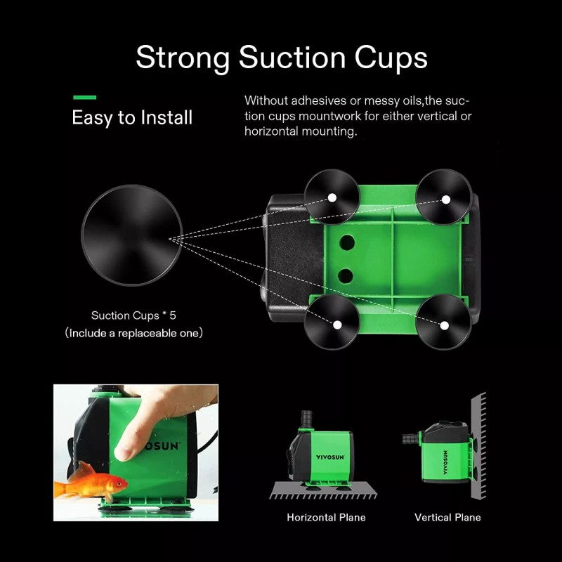 VIVOSUN Water Pump Hydroponics Pond Fountain Aquariums Submersible Fish Tank