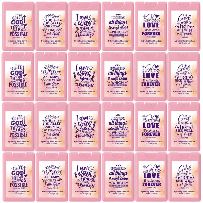 Frienda 24 Pcs Christian Hand Sanitizer Spray for Women, Cute