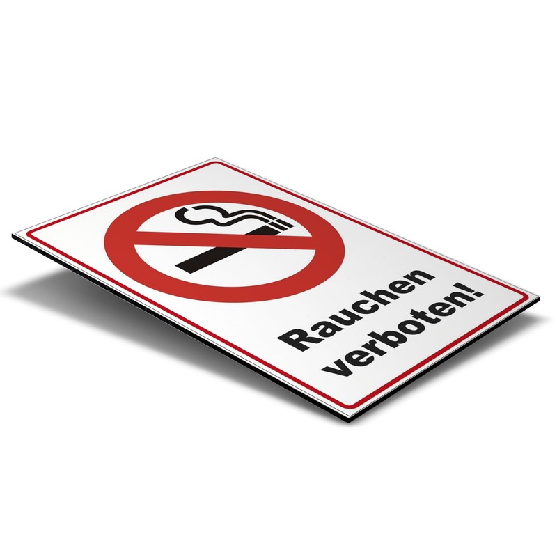 'Sign "No Smoking 300 X 200 mm, Stable Aluminium/Dibond –