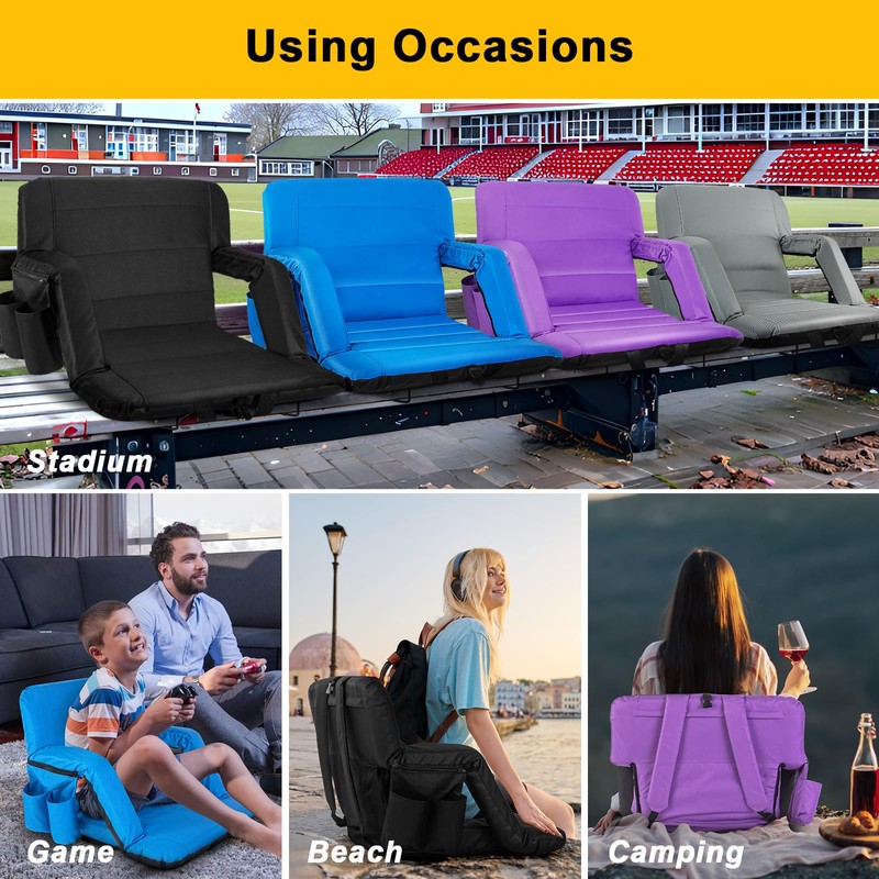 yeyeeyyee Extra Wide Stadium Seats with Back Support, Exclusive Bleacher