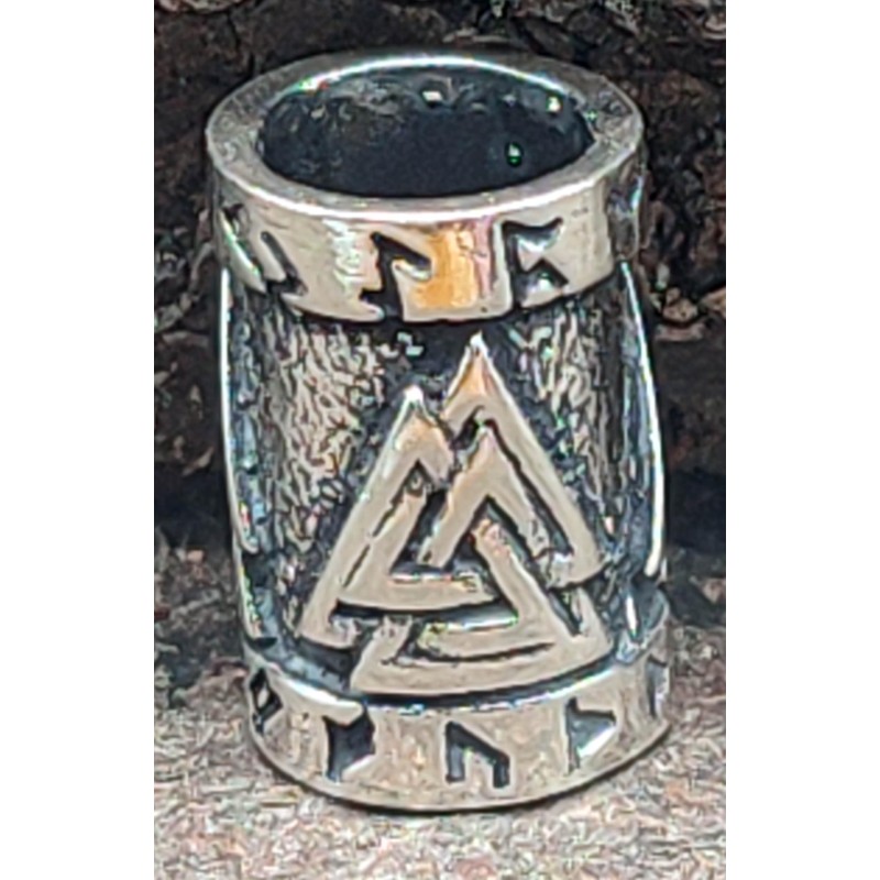 Beard Pearl Curl Bead 925 Silver Wotan Knot 7 mm,