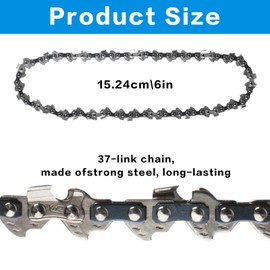 2 Pcs Mini Chainsaw Chains for 6 Inch Chainsaw Chain Replacement Chains for Mini Chainsaw, 1/4" LP 37 Drive Links Chainsaw Conductive Saw Chain for Cordless Chainsaws Wood Branch Trimming Cutting