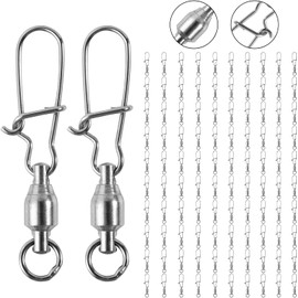 Goture Stainless Steel Snap Swivels, Fishing Swivels, Cross Line Rolling Swivels, High Strength Fishing Snap Swivels, Ball Bearing Swivels, Stainless Steel Fishing Swivels, Saltwater Corrosion