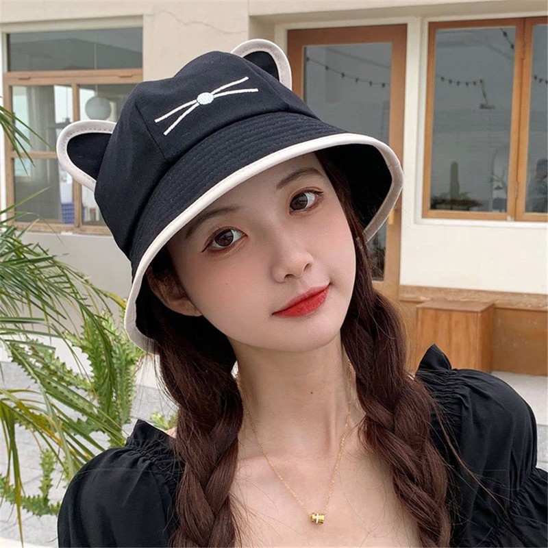 Cute Cat Kitty Animal Ear Design Bucket fisherman Hat -