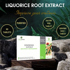 QG group Pure Ginseng Root Extract for Men Women 80 Tablets - Supplement for Adults