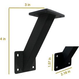 VANROUG Handrail Bracket Wall Mounted Heavy Duty Steel Metal Stair Railing Bracket,Staircase Railings Accessories Stairway Support DIY Hardware for Wood Railings