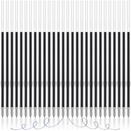 JANYUN 100 Pieces Ink Pen Refills Replaceable, 0.7mm Black Ballpoint Pen Refills 5.5 Inch in Length Black Ink Refills Smooth Writing Pen Refills for Journal Writing Office School Supplies