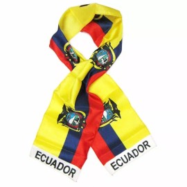 RFCO Ecuador Country Lightweight Flag Printed Knitted Style Scarf 8"x60"