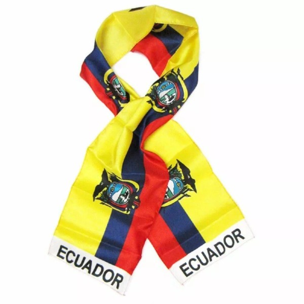 RFCO Ecuador Country Lightweight Flag Printed Knitted Style Scarf 8"x60"