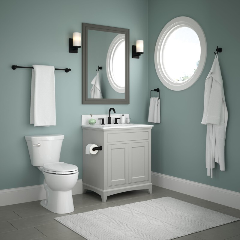 Delta Nicoli (4-Pack) Bathroom Set Matte Black 18" Towel Rack,
