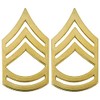 Army E7 Sergeant First Class Rank Gold Pin-On - Pair