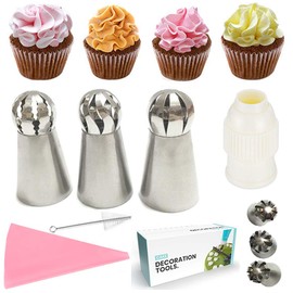 6 Piezas Boquilla para Tartas Duyas para Reposteria Kit Reposteria Dullas Reposteria Boquillas para Manga Pastel Boquilla para Tartas Boca de Decoración Rusa de Boca de Decoración de Pasteles Magdalenas Repostería Cupcakes y Cremas de Mariposa Acopladore