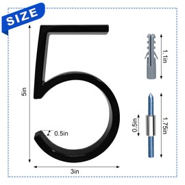 House Numbers, 5" Floating Stainless Steel Address House Number Sign, Modern Metal Anti-Rust House Numbers with Nail Kits for Door Yard Street Mailbox(Number 7)