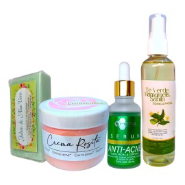 Kit Crema Rosita Verde Sábila Salicílico Víbora Anti Acné