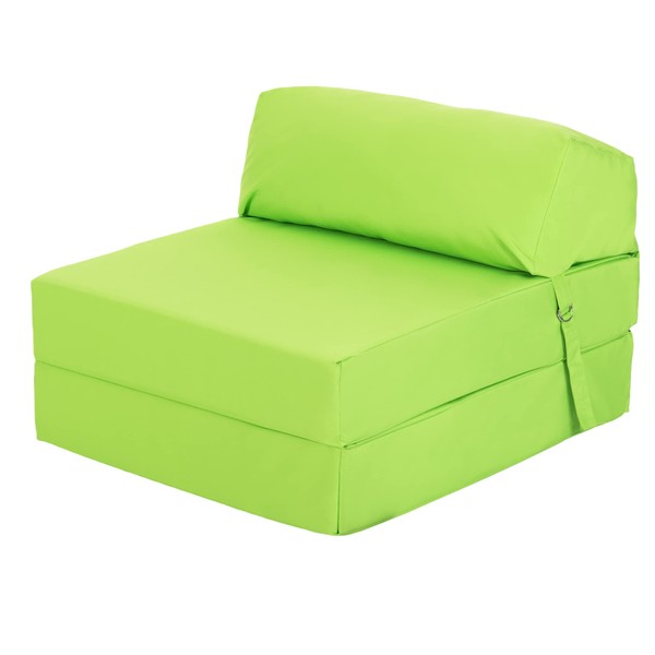 Ready Steady Bed Comfortable Fold Out Z Bed Chair | Sofa Bed Futon Lightweight | Soft Water resistant Cover | Ergonomically Designed Single Mattress Zbed (Lime)