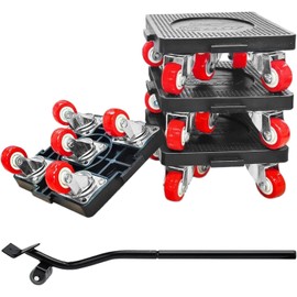 【Upgrade Large】 Heavy Duty Furniture Mover Dolly Set with Lifter, 360° Rotation 5-Wheel Furniture Dollies,800Lbs Capacity,Stuff Moving Tool Set or Moving Heavy Furniture(6 Pcs/Set)