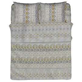 Juego De Sabanas Matrimoniales Estampadas De Microfibra De Poliester 3 Piezas Diseño Elegante Amplias Textura Suave (Modelo 8)                        