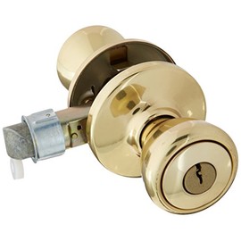KWIKSET 94002-825 Mobile Home Entry Lockset, Polished Brass