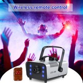 Katomi DMX 1000W Fog Machine with Wireless Remote Control,Smoke & Haze Machine with 6 LED RGB Light for Atmosphere, Theatrical, Halloween, Party, Stage Effects, and Wedding