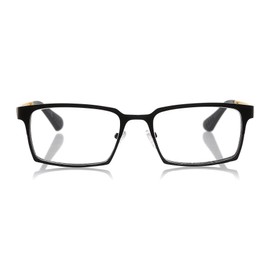 eyebobs Protractor Unisex Premium Readers, Black Stainless Steel Front with Yellow Nylon Temples in a Matte Finish, 1.50 Magnification