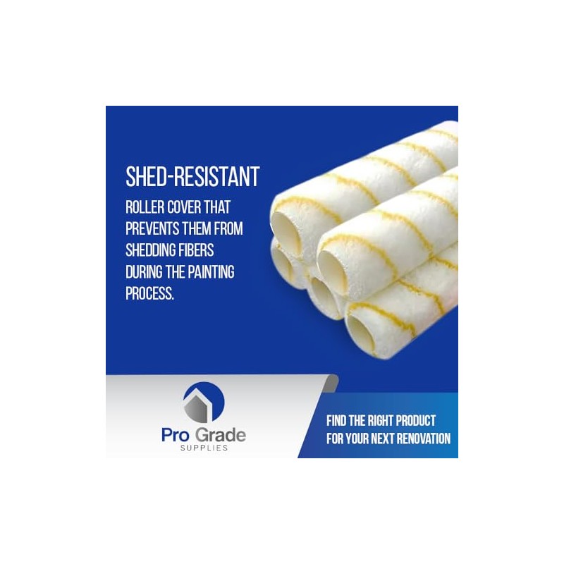 Pro Grade - Cubiertas para rodillos de pintura, microfibra de