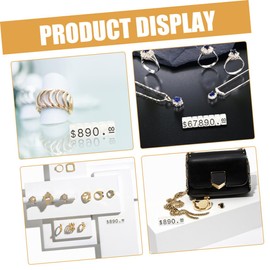 DOITOOL 15 Strings Price Display Cube for Jewelry Stores Retail Counters and Shopping Malls Number Tags with Transparent Black Digits for Pricing and Easy Assembly