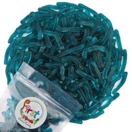 FirstChoiceCandy Sweet & Sour Gummy Worms, Multi Flavors and Solid Colors (5 Pound, Blue Raspberry)