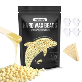 Makupala 1lb Hard Wax Beads, Unscented Waxing Beads for Sensitive Skin Hair Removal, Low Melting Point Wax Beans for Full Body, Bikini, Underarm, Facial, Brazilian Waxing at Home Women Men