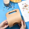 Ipotkitt 50pcs Foldable Kraft Paper Drink Carriers with Handle Take