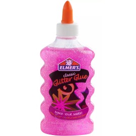 Elmer's CLASSIC GLITTER GLUE | PINK COLOR Washable CRAFT SCHOOL PROJECT NonToxic