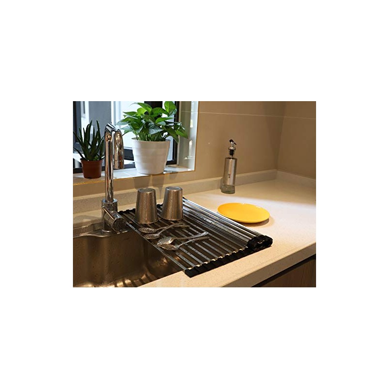 Ahyuan Roll up Dish Drying Rack Over The Sink Dish