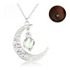 Collar Luminoso Luna Brilla En La Obscuridad Cadena Dije