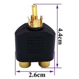 AAOTOKK RCA Y Splitter Adapter,Gold-Plated1RCA Male to 2 RCA Female Jack Audio Video Y Splitter Adapters Connector for Audio Video AV TV Cable Convert (5 Pack M/F)