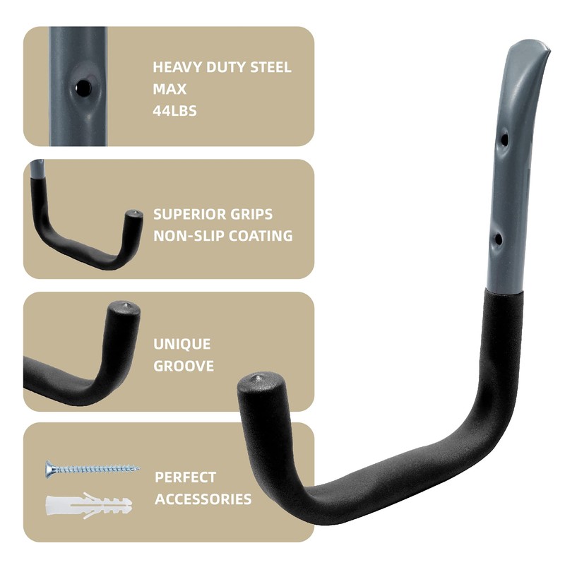 Heavy Duty Garage Storage Utility Hook, Wall Mount Garage Hanger