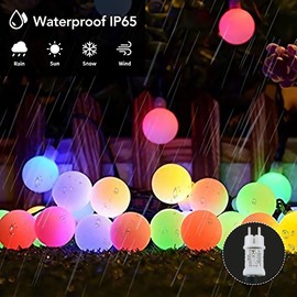 120 LEDs Ball Fairy Lights, 12 m, 8 Modes and Merk Function, Fairy Lights Outdoor/Indoor with Plug, Ideal Party Decoration, Children's Room, Balcony, Christmas Lighting etc. (Colourful)