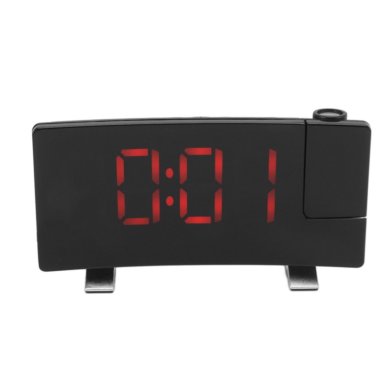 Radio Projection Alarm Clock LED Display Electronic Clock Curved Screen