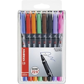 STABILO Marcador permanente OHPen universal - Marcador Permanente Set con 8 Colores Diferentes.