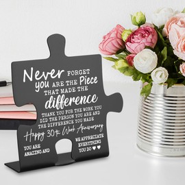 Regalos de decoración de 30 aniversario de trabajo para mujeres, hombres, agradecimiento, 30 años de trabajo, aniversario, placa de regalo para empleado, él, ella, feliz 30 aniversario de trabajo,