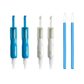 VEHYEGOI 4 Pieces Of Sewing Machine Needle Threaders, 2 Pieces Of Cylindrical Needle Threaders, Sewing Machine Thread Guides, Threading Aids, Portable Needle Threaders, Home Sewing Tools