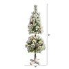 Nearly Natural 3ft. Flocked Artificial Christmas Tree Topiary with 50