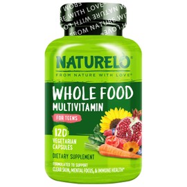 NATURELO Multivitamins for Teenage Girls/Boys, 120 Capsules, Whole Food Multivitamin with Minerals, Non-GMO, Vegetarian