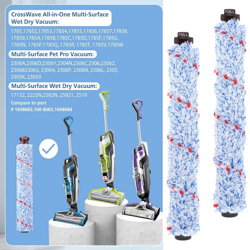 2PC Vacuum Brush Rolls 1868 Multi-Surface and 2PC 1866 Replacement